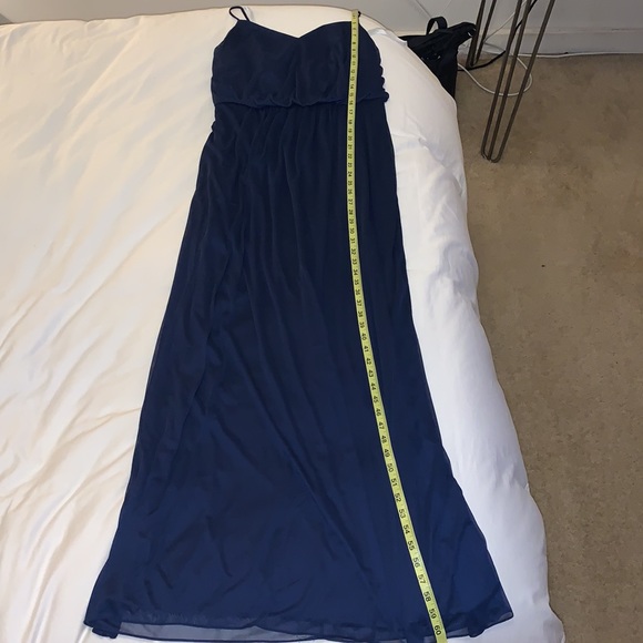 David’s Bridal Spaghetti Strap Mesh Blouson Dress - Picture 11 of 16